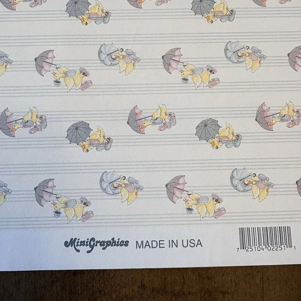Minigraphics 2pcs Raining Ducks Louis Nichole 1988 Dollhouse Wallpaper Miniature